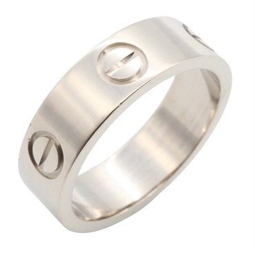 CARTIER Love Ring 18KWG White Gold Used women US size 5.5 #51