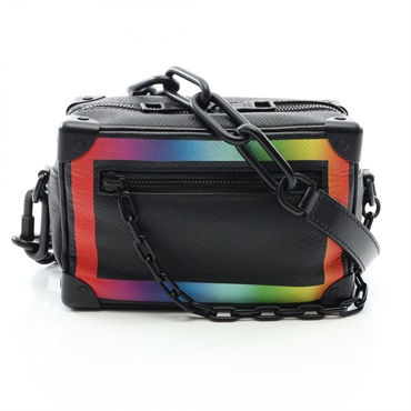 LOUIS VUITTON Mini Soft Trunk Rainbow Shoulder Bag M30351 Taiga leather Black LV