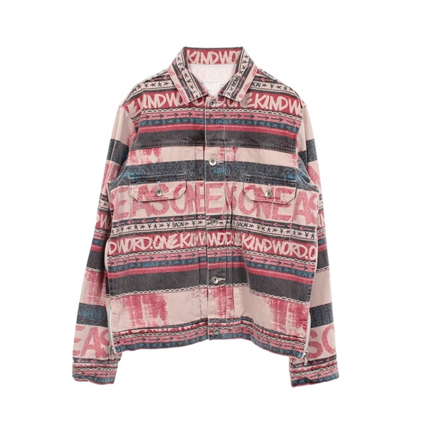 Sacai Eric Haze Vintage Denim Shirt Jacket #1 cotton Pink Multicolor Used mens