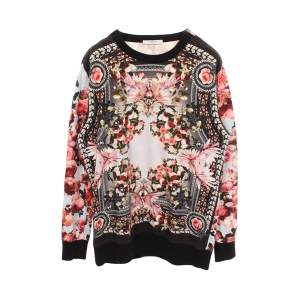 GIVENCHY Floral Sweatshirt Long sleeved Top cotton Pink Multicolor Used size XS