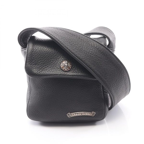 CHROME HEARTS HOT POT Shoulder crossbody Bag leather Black Used mens