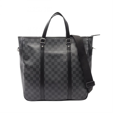LOUIS VUITTON Tadao Shoulder Crossbody Tote Handbag N51192 Damier graphite Used