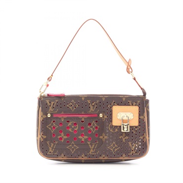 LOUIS VUITTON Pochette Accessoires Handbag pouch M95183 Monogra Perfo Fuschia LV