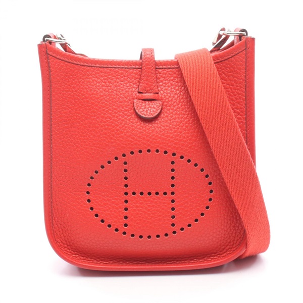 HERMES Evelyne TPM Shoulder crossbody Bag D 069426CK leather Rouge coeur SHW
