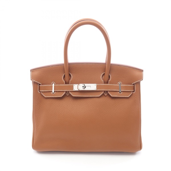 HERMES Birkin 30 Handbag Q Taurillon Clemence Gold Used SHW