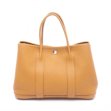HERMES Garden party TPM Tote hand Bag T 051568CK Negonda leather Sesame Used SHW
