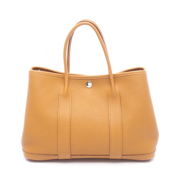 HERMES Garden party TPM Tote hand Bag T 051568CK Negonda leather Sesame Used SHW