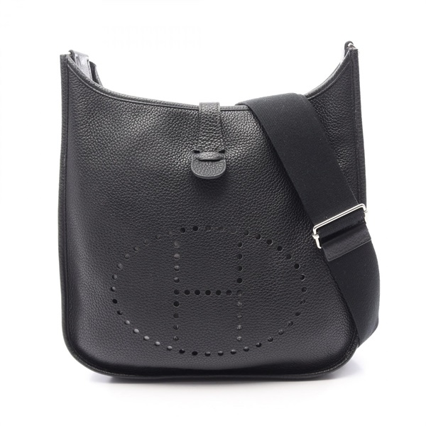HERMES Evelyne 3 Trois GM Shoulder crossbody Bag N Taurillon Clemence Black SHW
