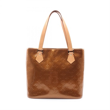 LOUIS VUITTON Houston Tote Shoulder Handbag M91122 Vernis leather Brown Used LV