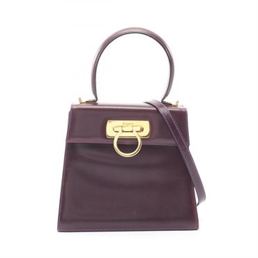 Salvatore Ferragamo Gancini Shoulder Crossbody Handbag 21-2193 leather Purple