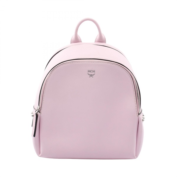 MCM Studs Rucksack Backpack leather Pink Used Women