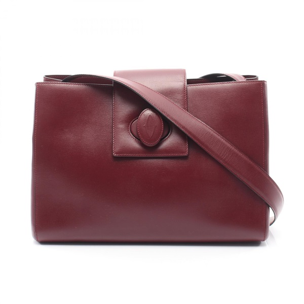 CARTIER Must Line Crossbody Shoulder Bag leather Bordeaux Used Women