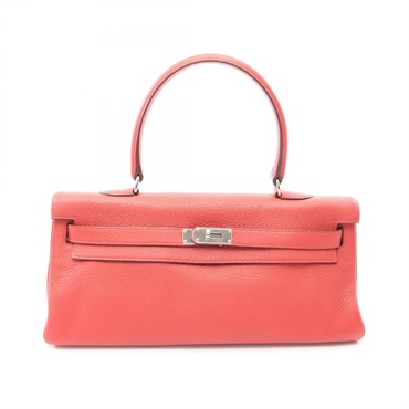 HERMES Shoulder Kelly hand Bag M Taurillon Clemence Red Used Women SHW