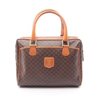 CELINE Macadam Travel bag canvas leather Brown Used Women