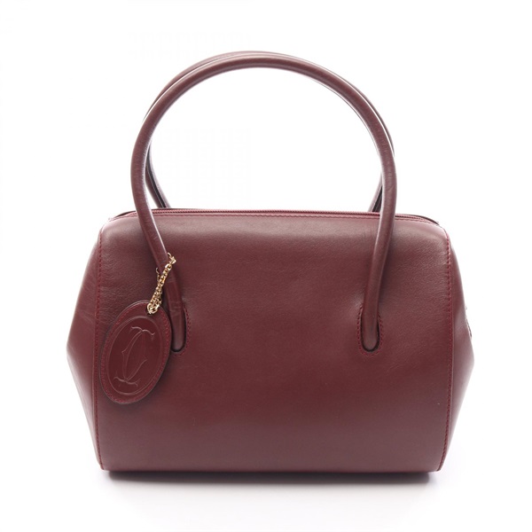 CARTIER Must Line Handbag leather Bordeaux Used Women