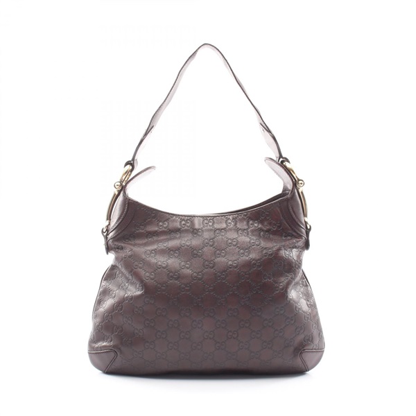 GUCCI Horsebit Guccissima Shoulder Bag 145826 leather Brown Used Women GG