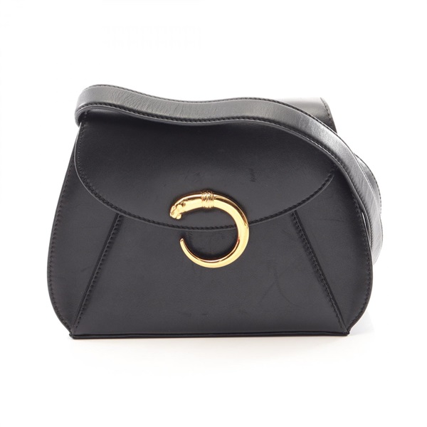 CARTIER PANTHERE mini Crossbody Shoulder Bag leather Black Used Women GHW