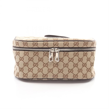 GUCCI GG canvas Waist Belt bag 630915 canvas leather Beige Brown Used unisex
