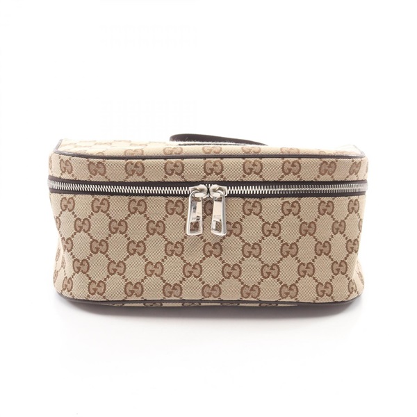 GUCCI GG canvas Waist Belt bag 630915 canvas leather Beige Brown Used unisex
