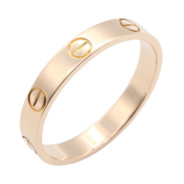 CARTIER Mini Love Ring 18KPG Pink Rose Gold Used unisex US size 8 #58