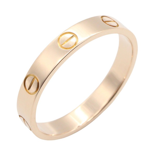 CARTIER Mini Love Ring 18KPG Pink Rose Gold Used unisex US size 8 #58