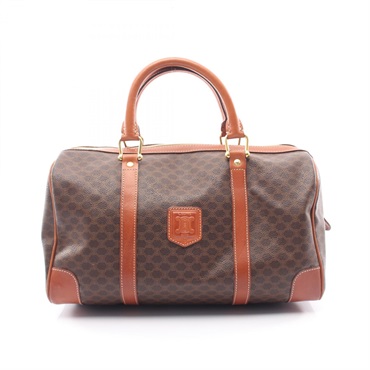 CELINE Macadam Tote Hand Bag PVC coated canvas leather Brown Used Women
