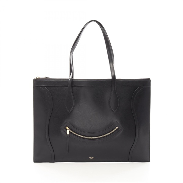 CELINE Flat luggage Shoulder Tote Bag 123963GW438NO leather Black NEW Women