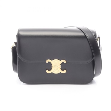 CELINE Classic Triomphe Medium Shoulder Bag 187363BF438NO leather Black NEW