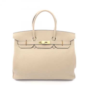 HERMES Birkin 35 Handbag Togo leather Beige Gris tourterelle Used Women L GHW