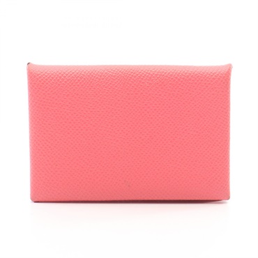 HERMES Calvi coin purse wallet X Epsom leather Rose azalee Used Women SHW