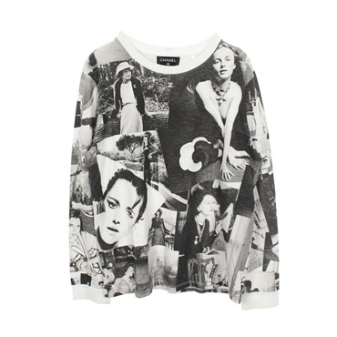 CHANEL COCO Mark Crew Neck Long-sleeved Sweatshirt #S P74802K10742 cotton Used