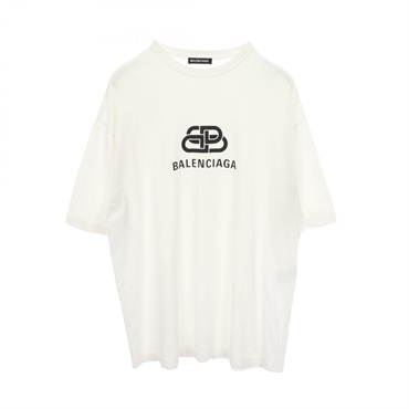 BALENCIAGA BB logo Short sleeve T-shirt cotton White #M Used mens