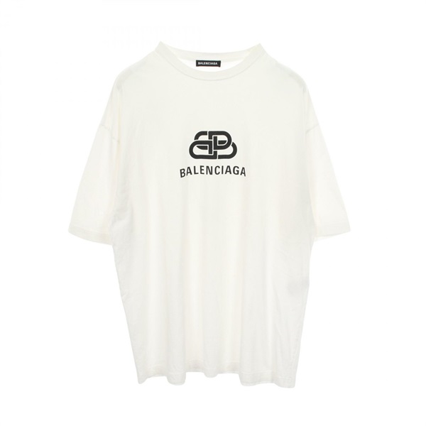 BALENCIAGA BB logo Short sleeve T-shirt cotton White #M Used mens