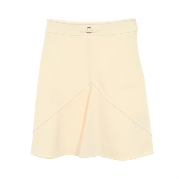 HERMES JUPE TRAPEZE A-line Skirt 3E0315DJ Rayon Beige Women #40