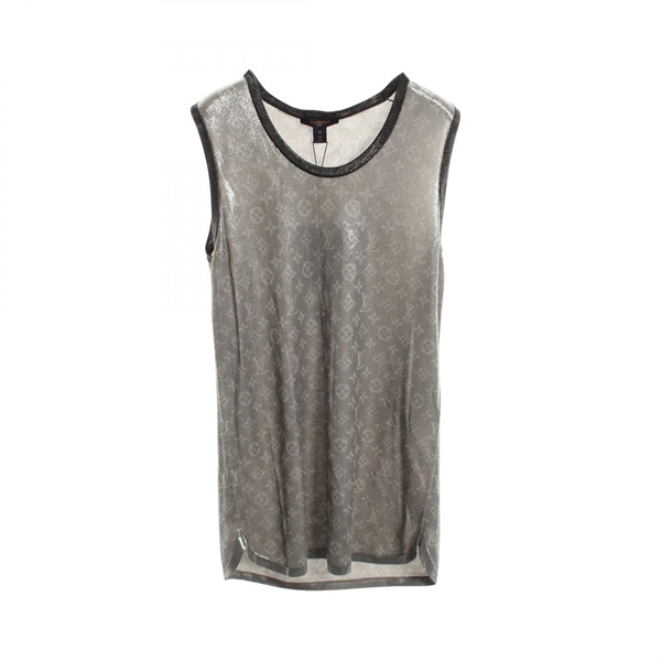 LOUIS VUITTON Monogram Metallic Sleeveless Dress RW211W ZYA FKKW03 silk Nylon #M