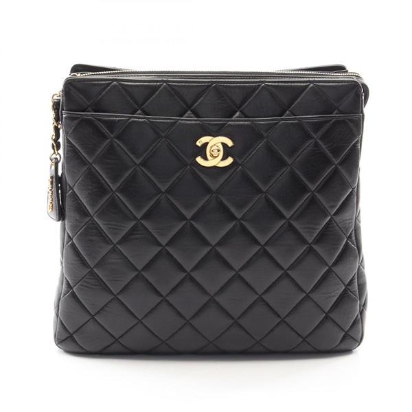 CHANEL Matelasse Chain Rucksack Backpack Lambskin sheep leather Black GHW Used