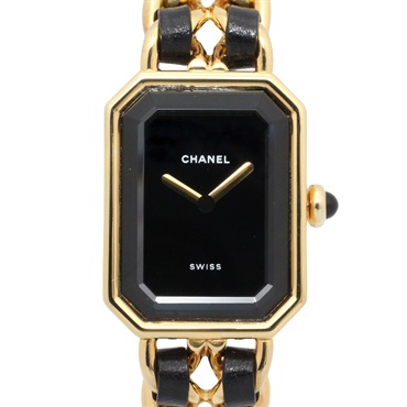 CHANEL Premiere S Wrist Watch H0001 Quartz Gold Plated leather Used Women CC