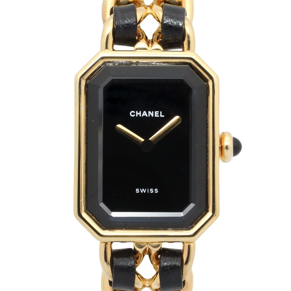 CHANEL Premiere S Wrist Watch H0001 Quartz Gold Plated leather Used Women CC
