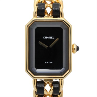 CHANEL Premiere M Wrist Watch H0001 Quartz Gold Plated leather Used Women CC
