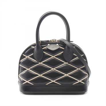 LOUIS VUITTON Alma BB Shoulder Handbag Martage leather Black Used Women LV