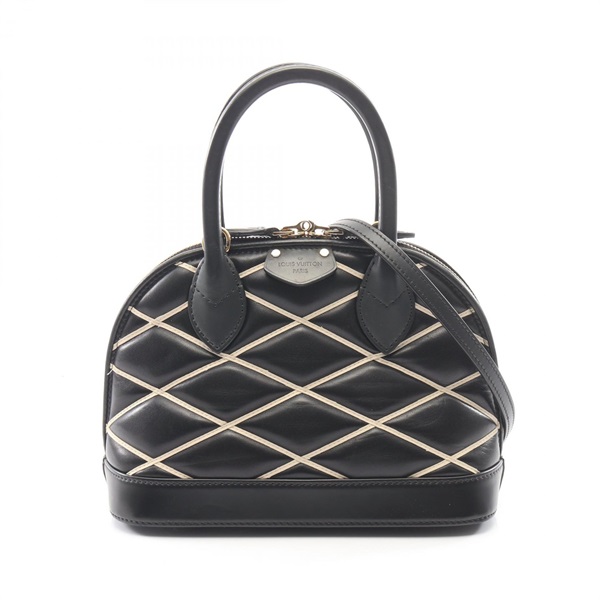 LOUIS VUITTON Alma BB Shoulder Handbag Martage leather Black Used Women LV