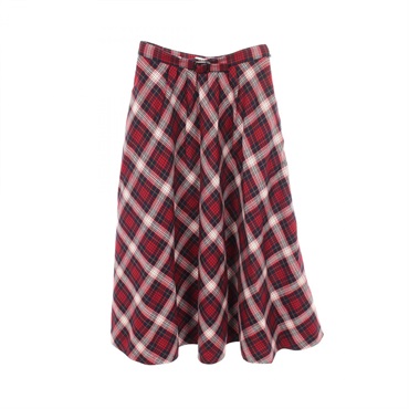 Dior CHECK'N'DIOR POP Check Skirt wool Red Navy Used Women size 36