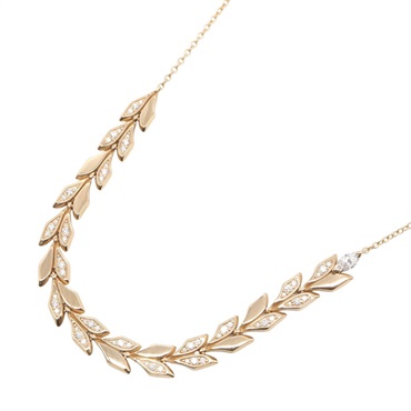 TIFFANY＆CO Victoria Vine Diamond Necklace 18KRG Pink Rose Gold Clear Used Women