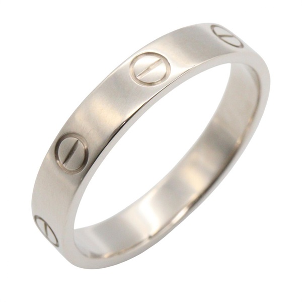 CARTIER Mini Love Ring 18KWG White Gold Used Unisex US size 8.25 #58