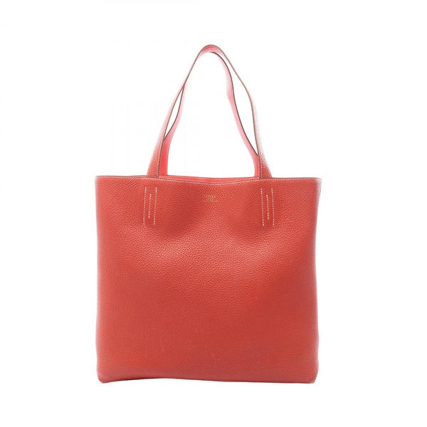 HERMES Doble Sense 45 Tote Bag R Taurillon Clemence Rouge duchesse Bougainvillea