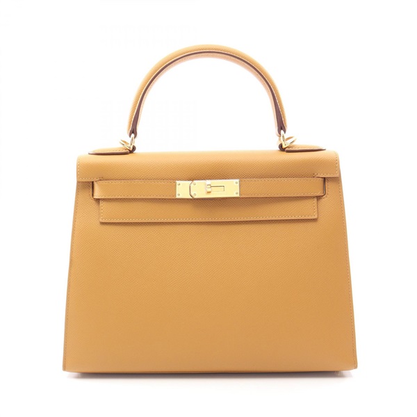 HERMES Kelly 28 Sellier Shoulder Handbag Epsom leather Sesame Brown GHW Used Y