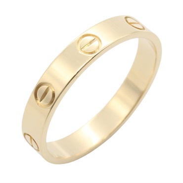 CARTIER Mini Love Ring 18KYG Yellow Gold Used unisex US size 8.5 #59