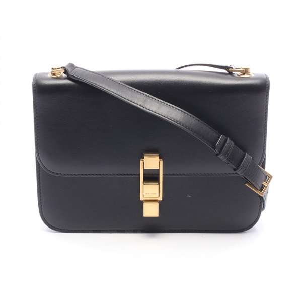 SAINT LAURENT PARIS Carre Satchel Shoulder Crossbody Bag 633214 leather BK Used