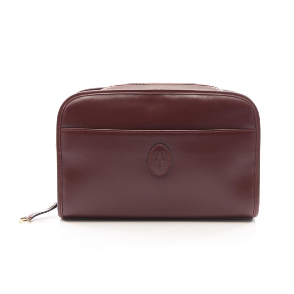 CARTIER Must Line Business Clutch bag leather Bordeaux Used Women