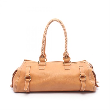 CELINE Shoulder Bag leather Brown Used Women
